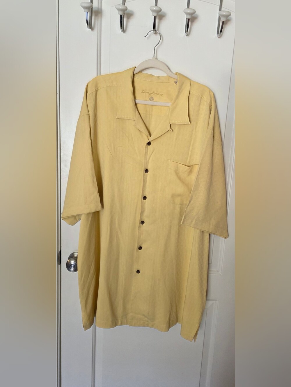 Tommy Bahama Pale Yellow Short-Sleeve Camp Shirt